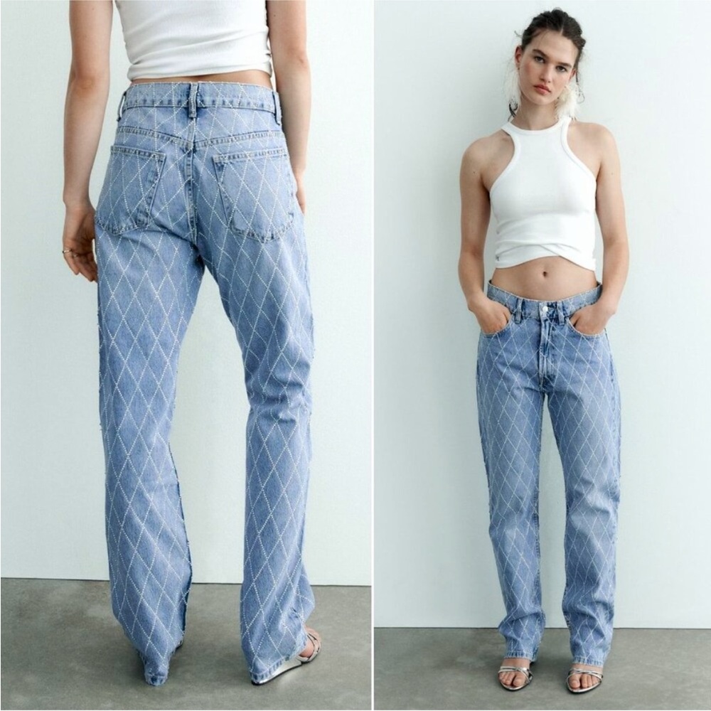 ZARA TRF Rhinestone Jeans